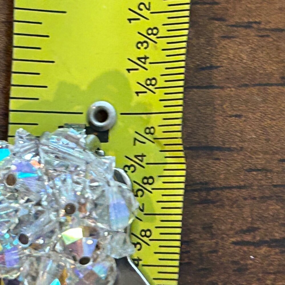 Laguna Vintage Aurora Borealis Crystal Cluster Clip-On Earrings Iridescent - Picture 16 of 16